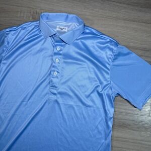 Collars & Co. Dress Collar‎ Polo Performance Waves Pattern Stretch Blue Size M
